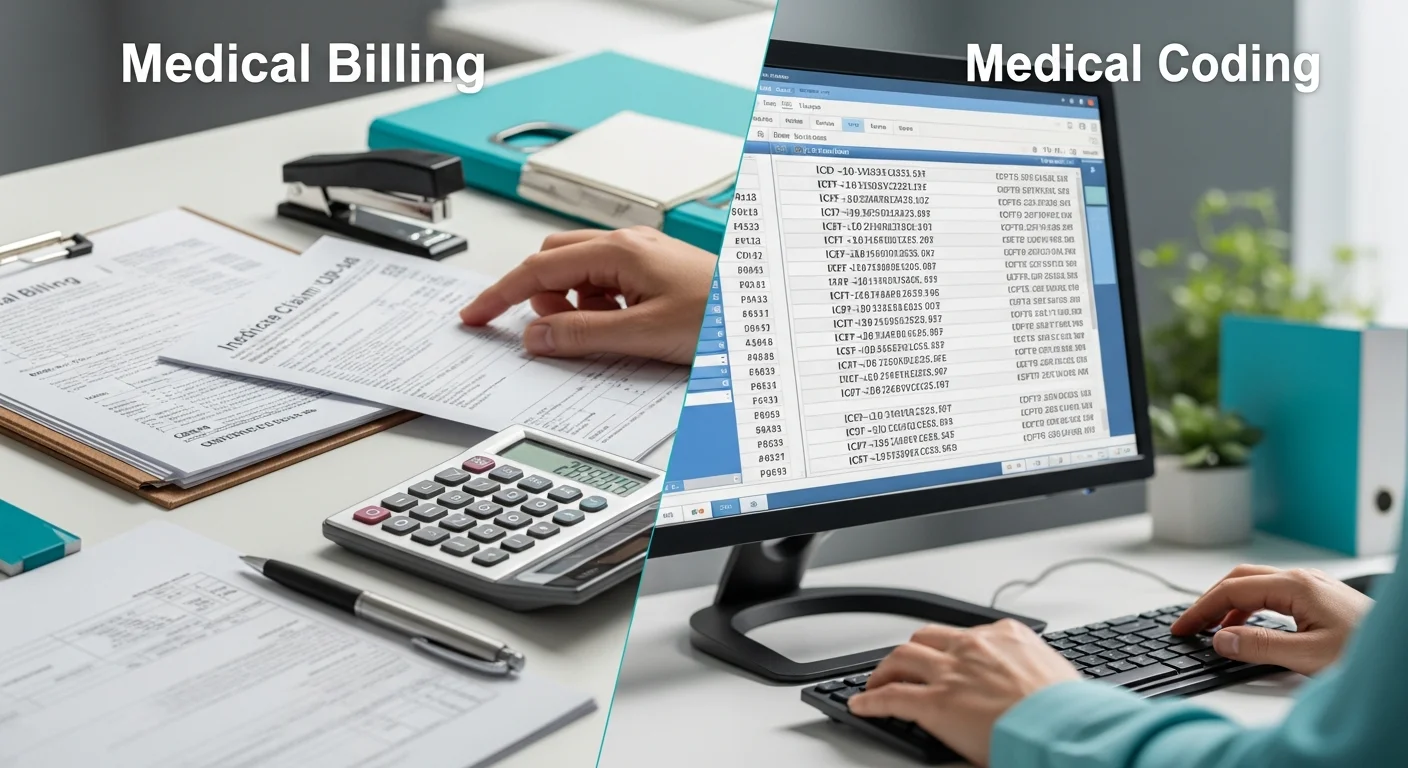 Comparison of medical billing and medical coding specializations